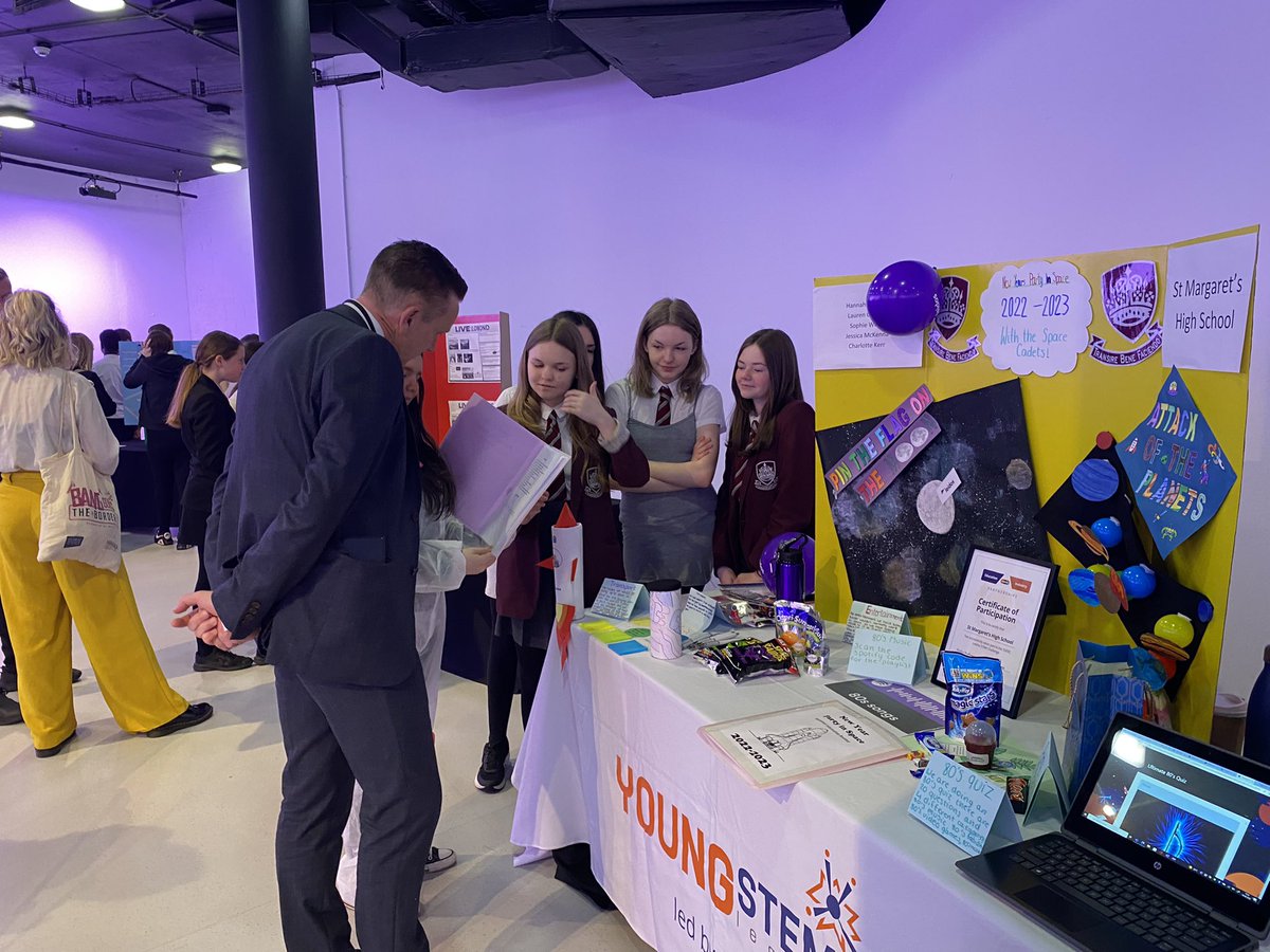 stemsmhs's tweet photo. Our education &amp; industry partnership pupils had an amazing time at the @gsc1 today at their @SSERCofficial showcase.  Thank you to everyone who has supported our pupils throughout the project.
@SSERCSTEM @Keado67 @YoungSTEMLeader @LeidosInc @MargaretsHigh https://t.co/pq9aufrWba