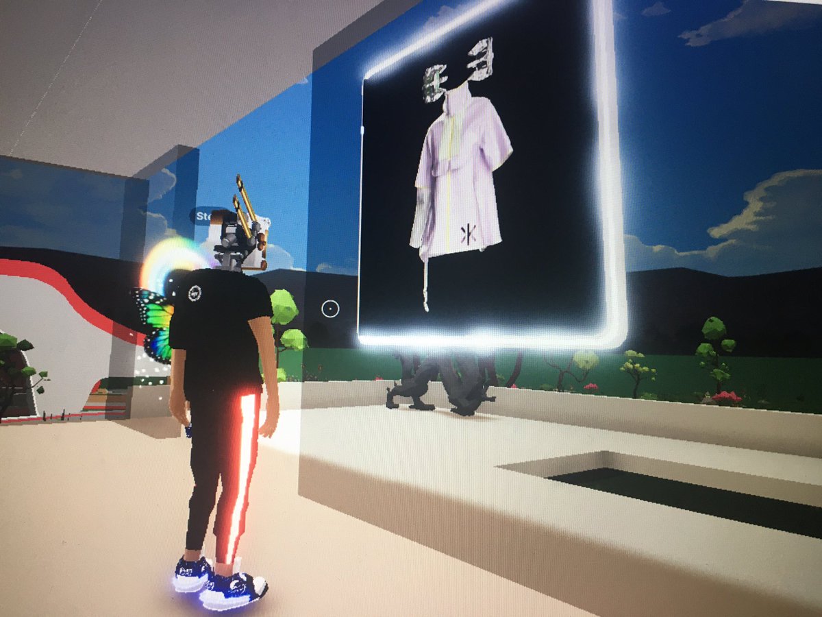 DJCkay's tweet photo. Checking out the Meta Rap Digital Fashion collection at @stylexchange_io (63,-1) in collaboration with @inbetweencosmos @klonerco 

#Decentraland #Metaverse #DigitalFashion https://t.co/X7CKJ7XCFp