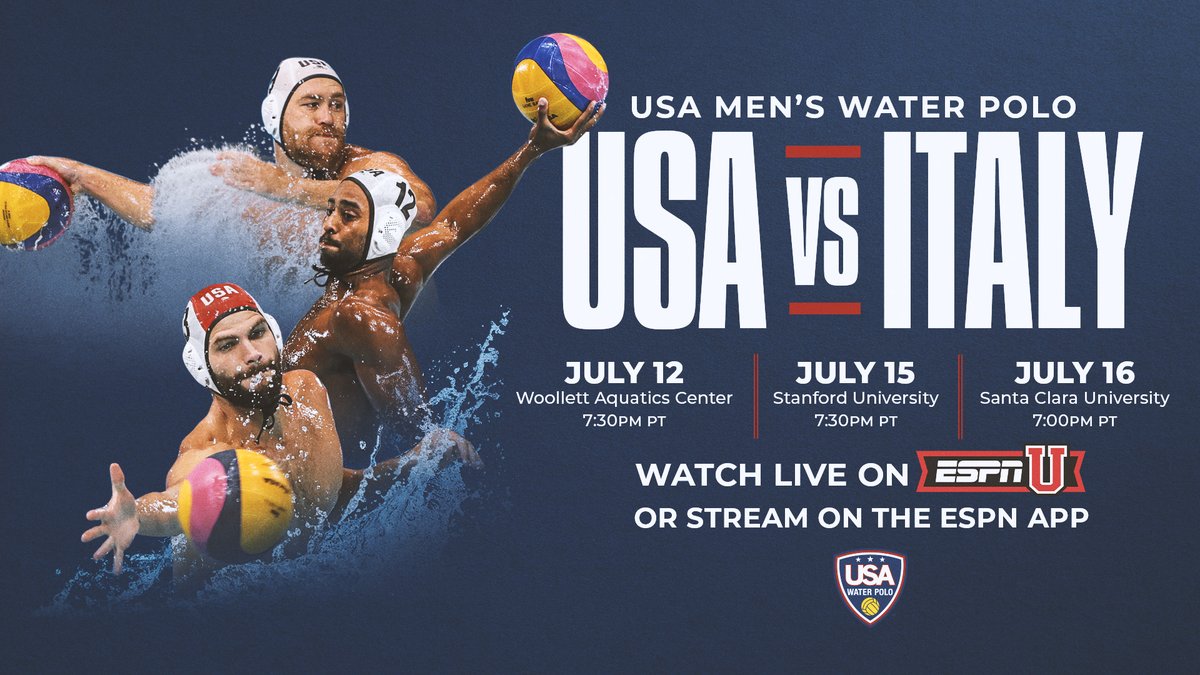BREAKING: USA Men's National Team to host Italy in three-game series this July LIVE on <a href="/ESPNU/">ESPNU</a> and streaming on the <a href="/espn/">ESPN</a> app! 🇺🇸🇮🇹🤽‍♂️📺

MORE: usawaterpolo.org/news/2022/6/16… #waterpolo #pallanuoto