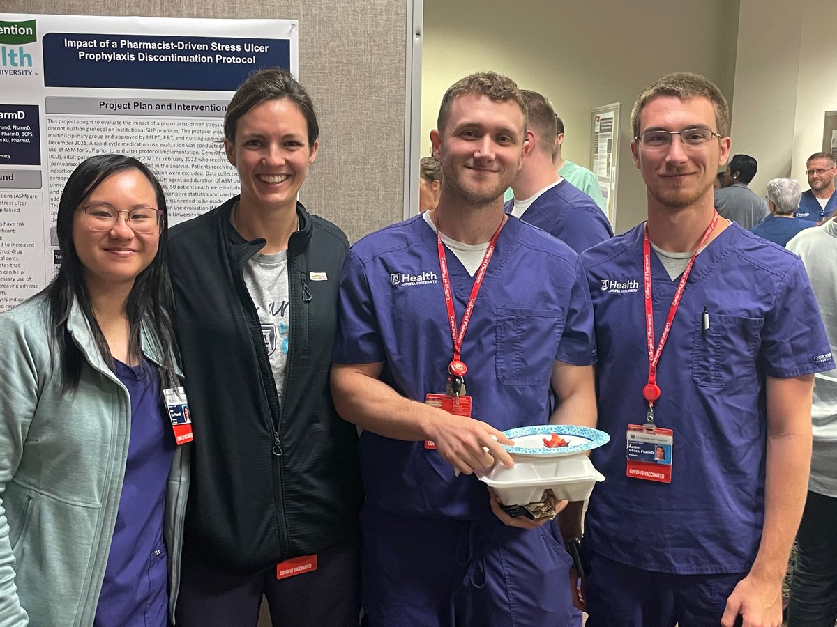 Congratulations to <a href="/hlin1107/">Hui Lin</a> <a href="/CForehand84/">Christy Forehand</a> <a href="/SteadyStatePK/">Pam K.</a> for Honorable Mention at the <a href="/AU_UGAPharmRes/">Wellstar MCG Health / UGA Pharmacy Residencies</a> QI Symposium

Also featured-multiple generations of critical care residents <a href="/UGAPharmacy/">UGA College of Pharmacy</a> Ive had three pleasure to work alongside. 

#TwitteRx #PharmICU <a href="/twjones4/">Tim Jones</a> <a href="/AaronChaseRx/">Aaron Chase</a>