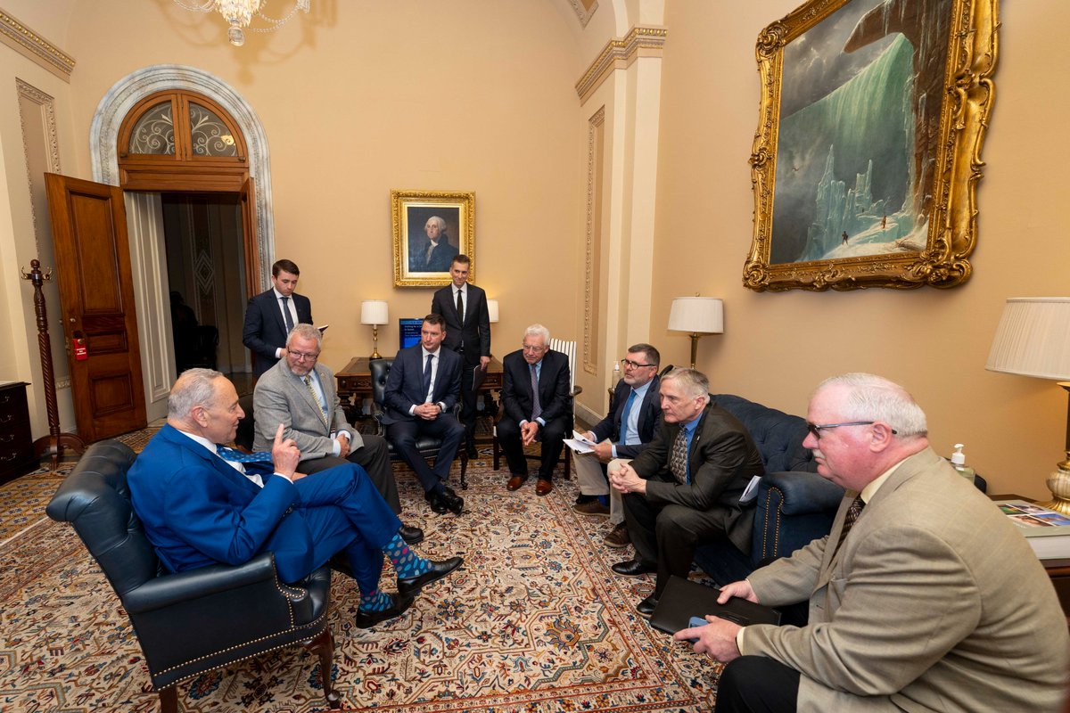 dannyoaoh's tweet photo. AOH welcomes the Oireachtas Committee on the Implementation of the Good Friday Agrmt. to the US. We were honored to have committee members join The Ancient Order of Hibernians in America meeting with Majority Leader Chuck Schumer and Mark Thompson of Relatives for Justice, BT https://t.co/MACCKmBc7h