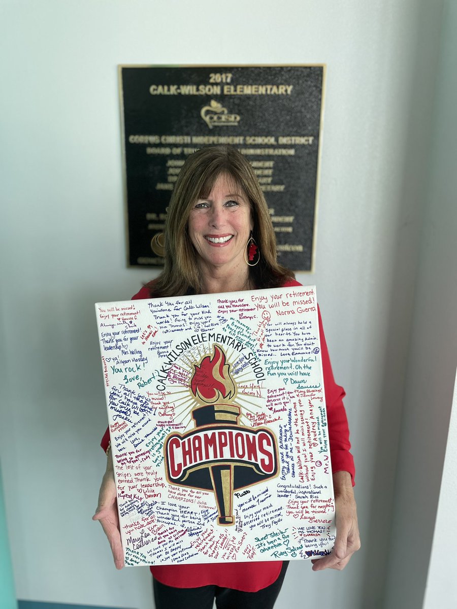 Oh the places she'll go! We say goodbye to our principal, our leader, our friend &amp; a part of our family today, as Mrs. Thomas celebrates the last day of 34 years at <a href="/CCISD/">CCISD</a>. We are sad to see her leave our campus, but are excited to hear about her next adventures! ❤️ #retirement