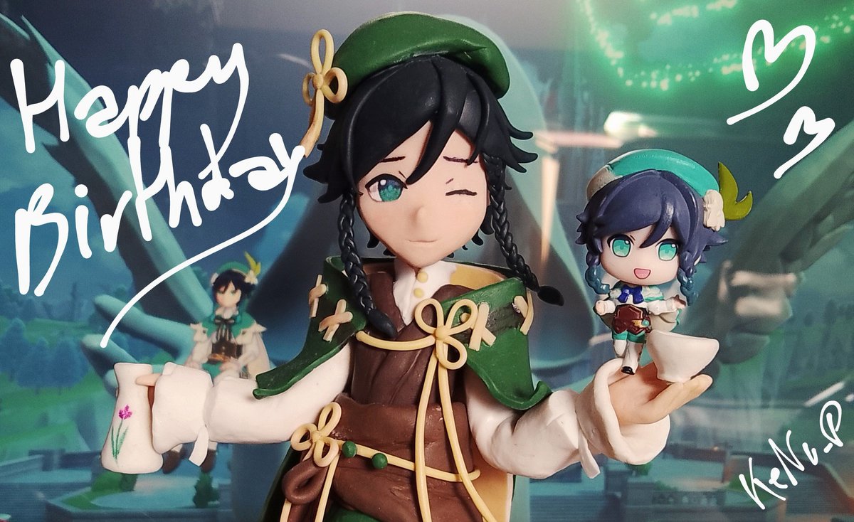 KeNu__P's tweet photo. Happy Birthday, Venti !~ 🎉😄💚

#Venti #GenshinImpact #原神 #ウェンティ https://t.co/tv4o6UgIYQ