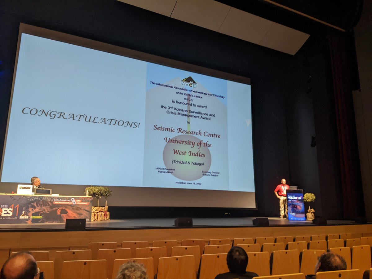 Congratulations to <a href="/uwiseismic/">UWISeismic Research</a> for winning the #IAVCEI volcano surveillance and crisis management award!!! 
For their tireless efforts during the 2020-21 eruption of La Soufriere St Vincent during a global pandemic.
So deserved!!! 🌋😍♥️🥲🥲
#volcanoes #communication #COV11