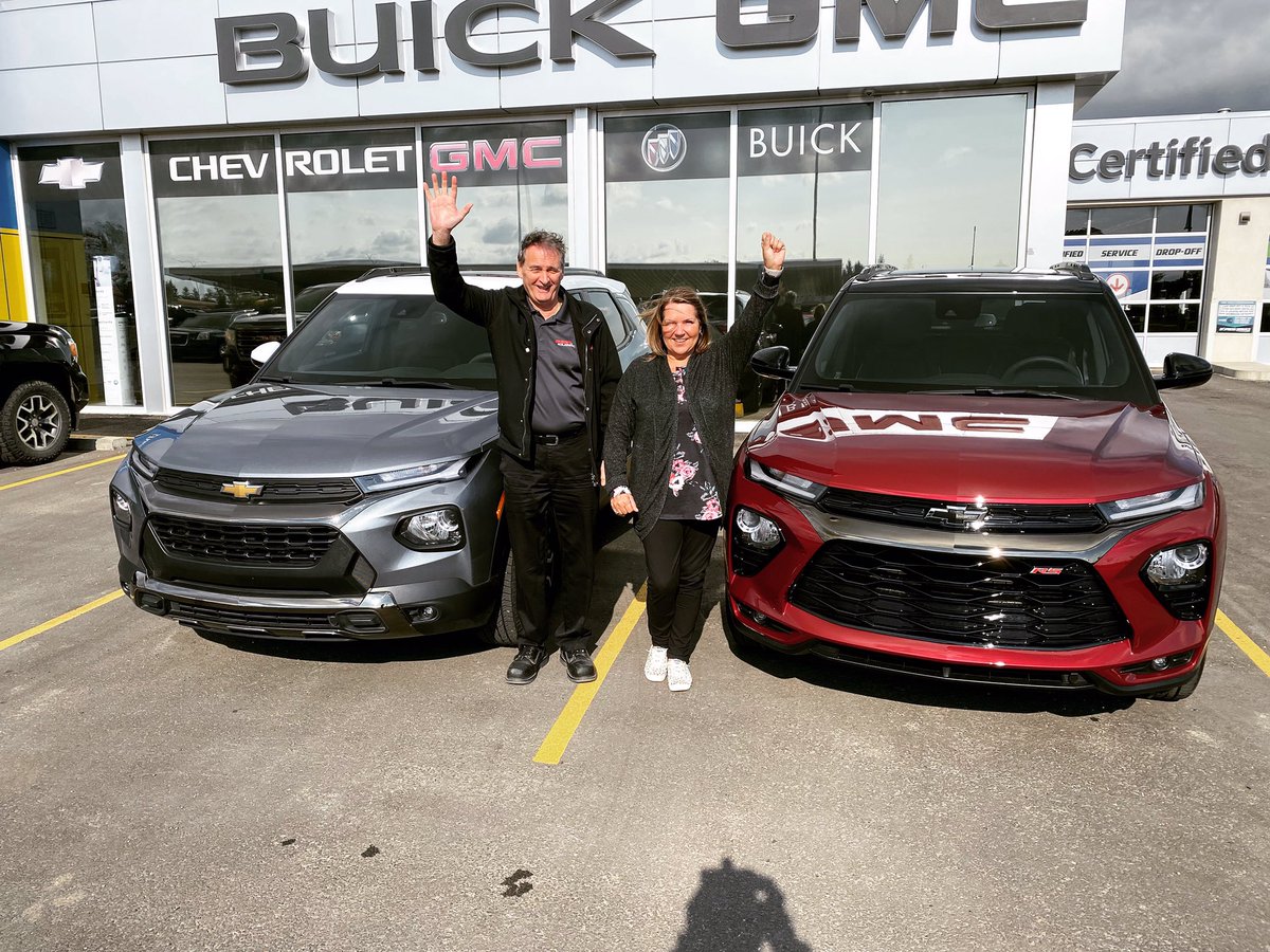 A Car so Nice, 
They Bought it Twice!
Congrats and Super Thanks to Barbara &amp; George on their His &amp; Hers #ChevyTrailblazers!

To order yours Contact:
#André_DavisChevAirdrie
alorieau@davischev.com
403.542.5003
<a href="/DavisGMAirdrie/">Davis Chev Airdrie</a> 

 #hisandhers #2022Trailblazer #shoplocalairdrie
