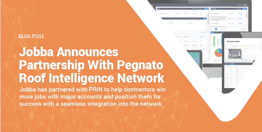 JobbaTradeTech's tweet photo. Our new blog post announces a partnership with Pegnato Roof Intelligence Network, LLC! The Jobba + PRIN Connection allows for contractors to easily win more jobs with major accounts. Click the link to read the full blog: https://t.co/CQ8vEUSOcu https://t.co/jpBwTdviqz