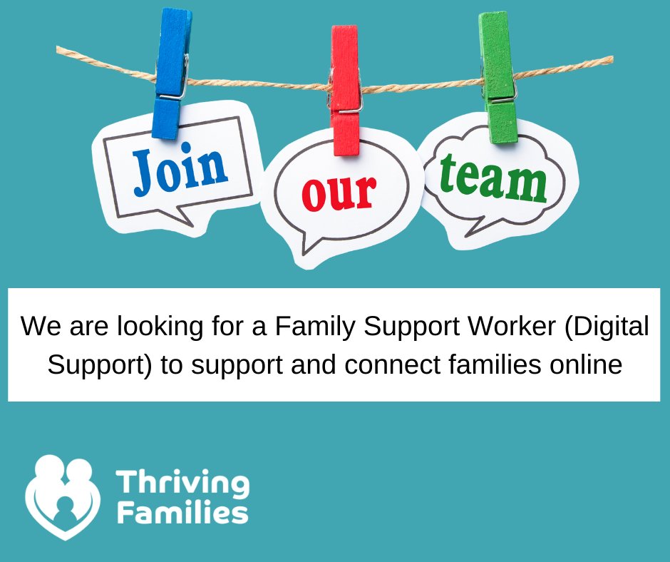 We're recruiting...13 hour/week, home-based in the Highlands, fixed-term contract to 31 March 2023. Fantastic project. For a job application pack please email sarah.fowler@thrivingfamilies.org.uk. Closing date: Wed 22 June midnight. Interviews online: Tue 28 June. Please share.