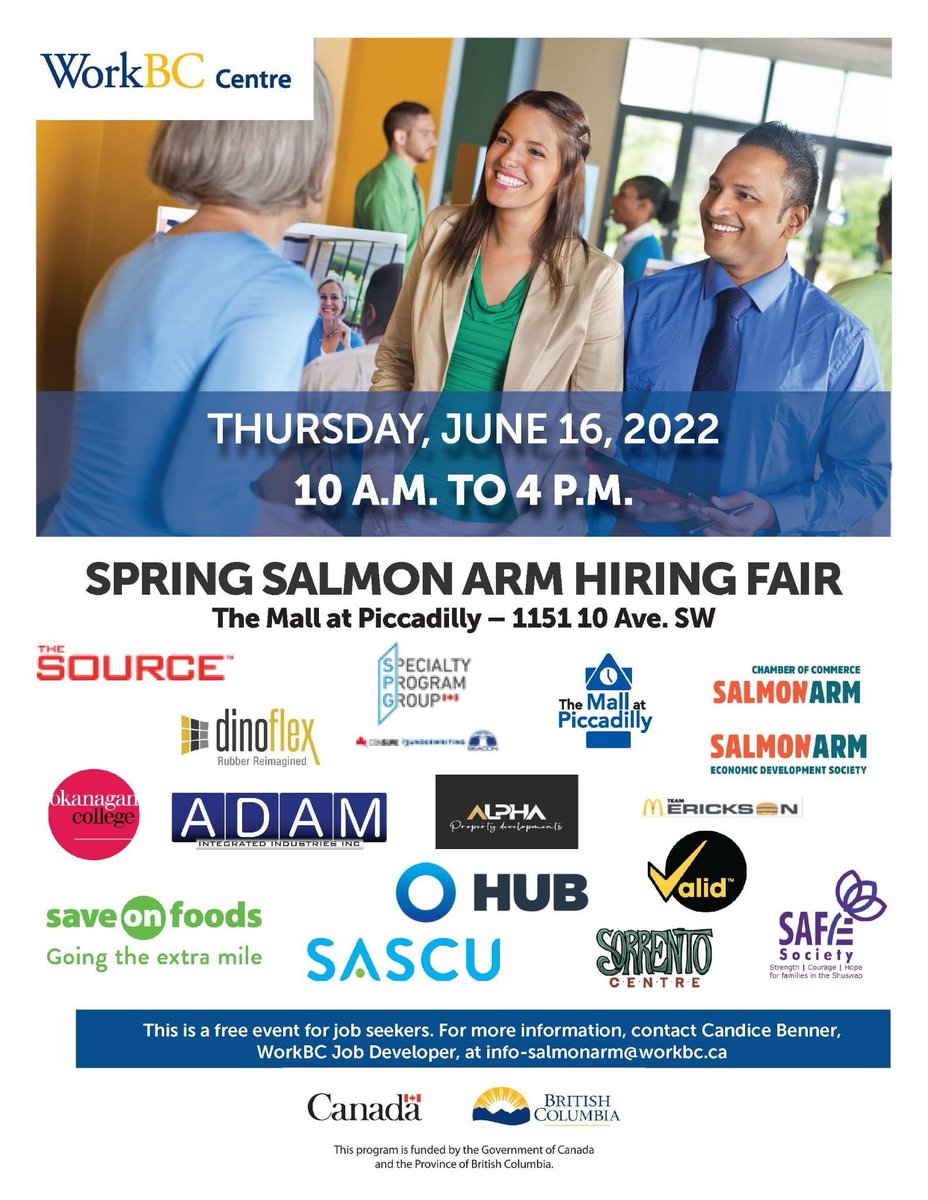 SD83 Careers (@sd83careers) on Twitter photo Come on down to the Piccadilly Mall today in Salmon Arm and check out opportunities for careers in <a href="/sd83schools/">School District 83</a>! Come on down to the Piccadilly Mall today in Salmon Arm and check out opportunities for careers in <a href="/sd83schools/">School District 83</a>!
