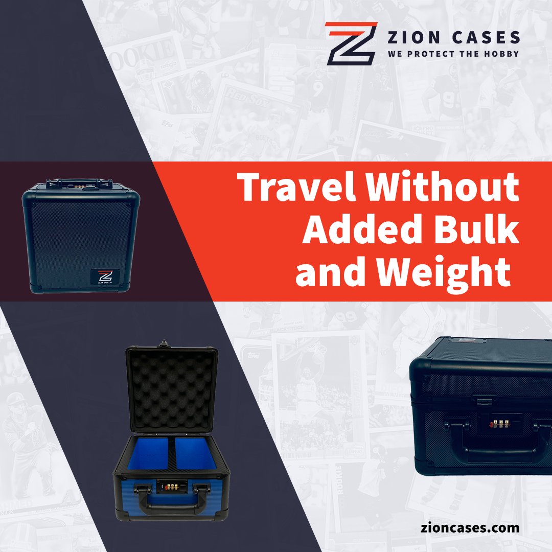 Want to transport a small amount of slabs, but not looking to add a bunch of weight or bulk to your travels?

Our Slab Case 2 Row can fit 40-60 graded cards, with the case itself only weighing 3lbs! 

Get your small, lightweight case today: zioncases.com