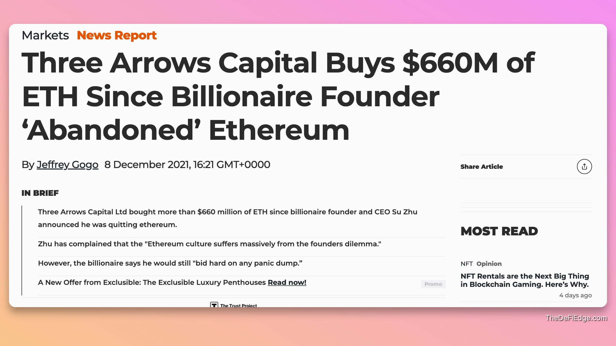 Edgy The DeFi Edge 🗡️ on Twitter "One of the LARGEST Crypto Venture