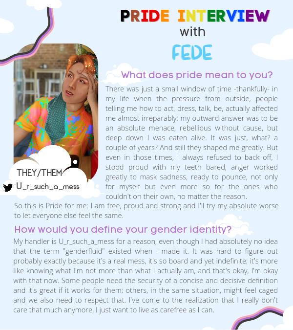 transrepzine's tweet photo. Our next #PrideInterview focuses on Fede, an artist for the zine who's genderfluid. π³οΈββ§οΈπ³οΈβππ€ https://t.co/sYXp3AyqwR