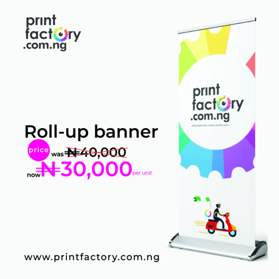 Printfactoryng's tweet image. Roll-up banner for #30,000. 
Awoof price!

The banner is customizable, and the design will be put on the basis of what you need. 

Suffocate me with your orders!

#OBIdients #printfactoryng #lagosnigeria