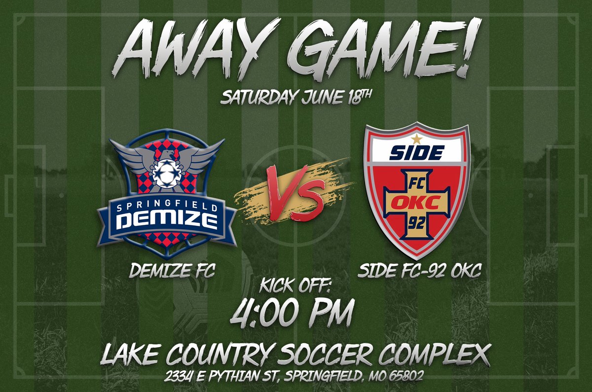OKCSideFC's tweet image. Route 66 Road trip? Yeah! Join us this Saturday as we travel to Springfield, MO to take on Demize FC! #onside #stayonside