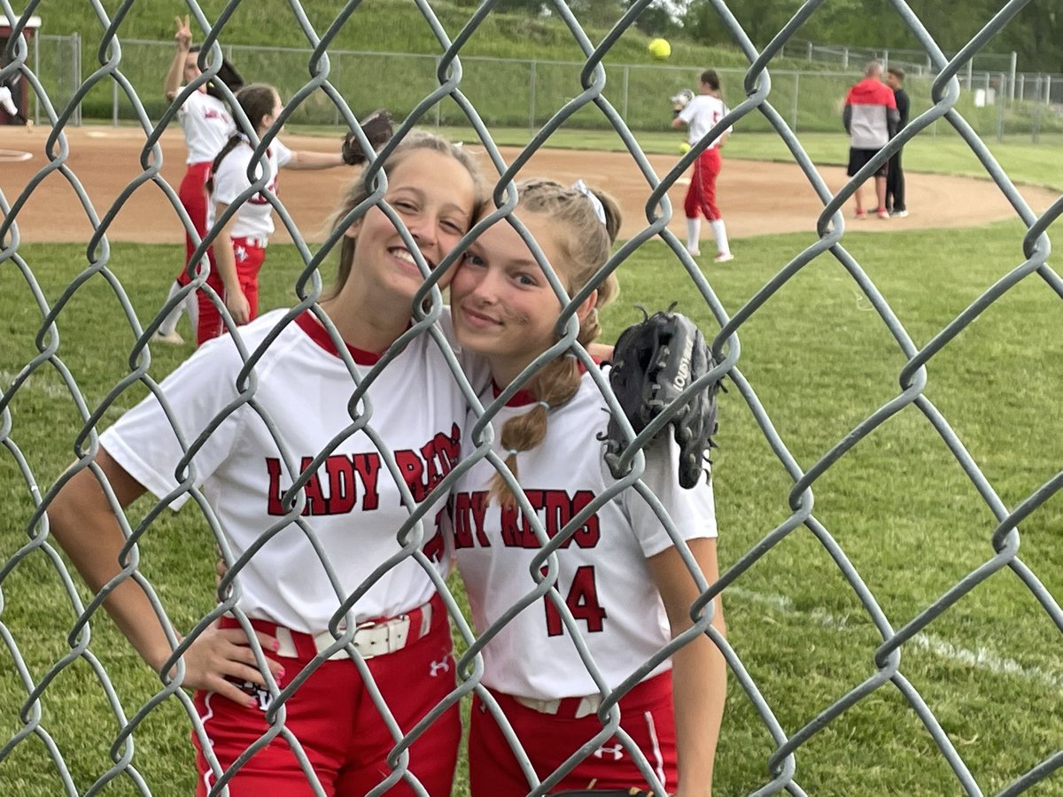 BigRedsPride's tweet photo. My favorite Lady Red RF and LF…at least on the varsity team today, 6/16/22. 

The Lady Reds righted the ship last night with a key victory over Tri-Center.  Tonight, the Lady Reds take on IKM-Manning in another key WIC Game. Varsity is first tonight at 5:30 p.m. #MVPride https://t.co/dWWXaJ3ttM