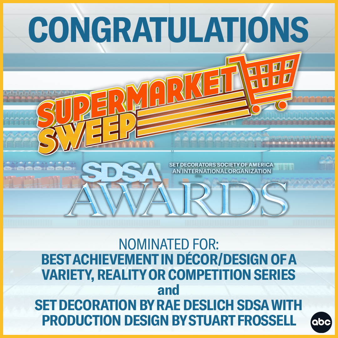 Our sets have swept the competition 😉 Congratulations to #SupermarketSweep on its #SDSAAwards nomination!