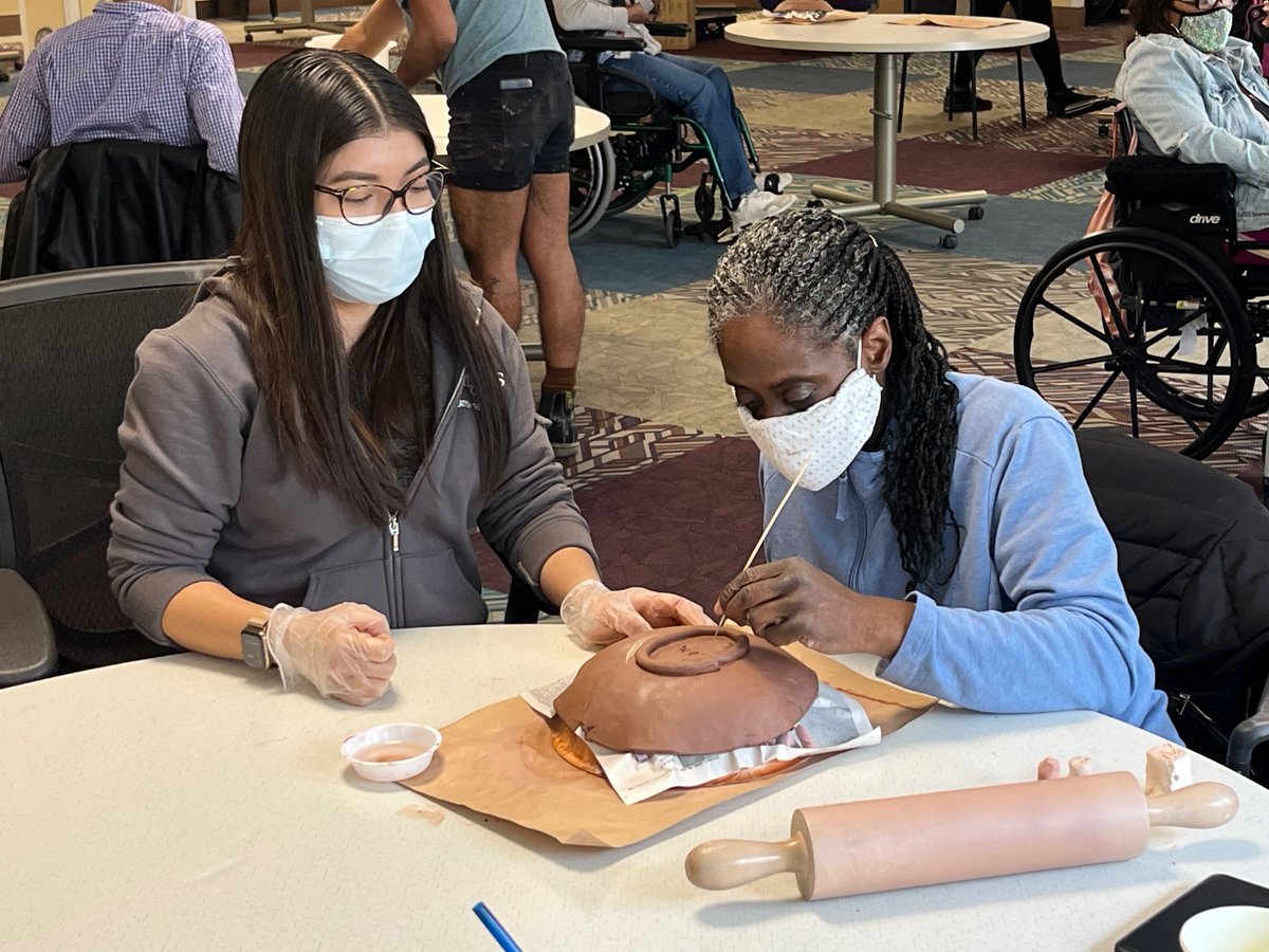 Participants of Connections, Inglis' Day Program, have been enjoying learning and creating with teaching artists from Claymobile. This program was made possible by a grant from the National MS Society.
