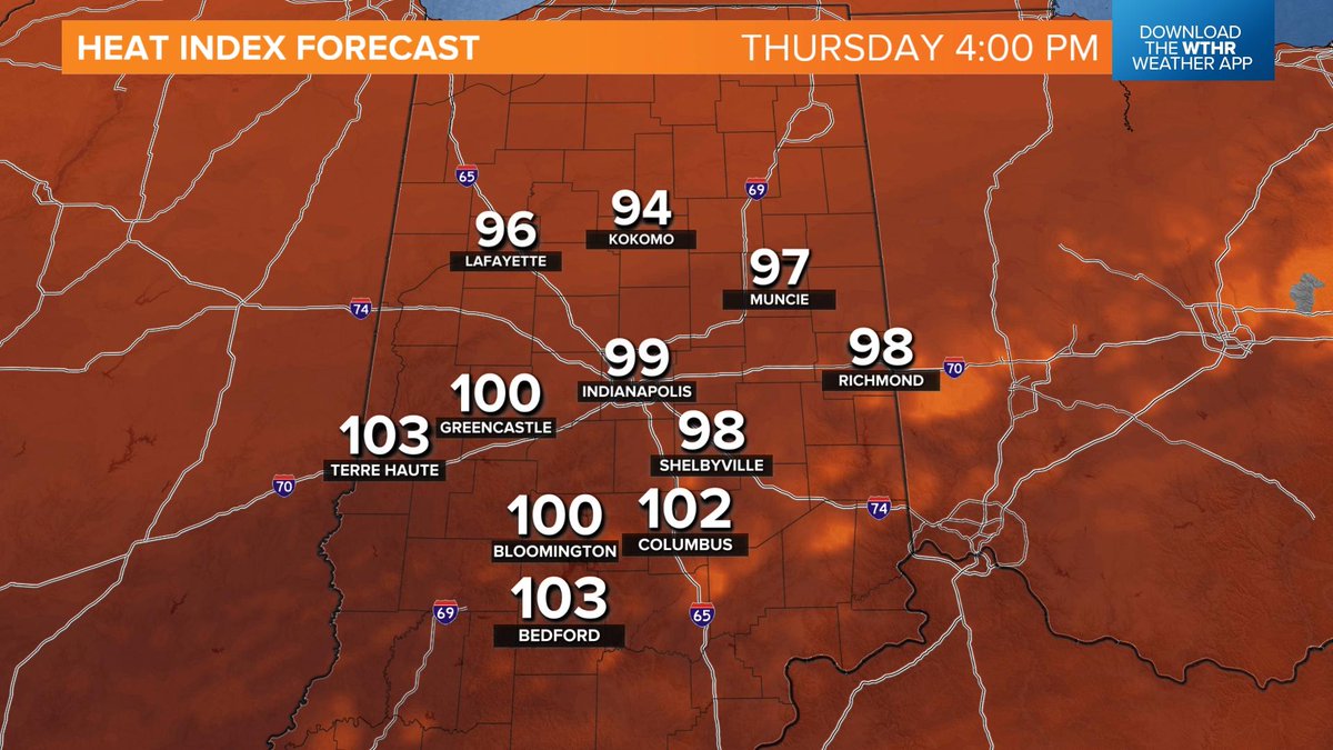 It will be another summer sizzler with temperatures back into the low 90s. Refreshing air moves in for the weekend. Details: wthr.com/article/weathe…
<a href="/wthrcom/">WTHR.com</a> #INwx #13weather