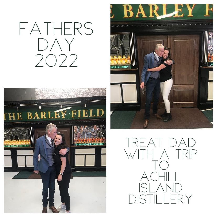 Treat Dad with a trip to the Achill Island Distillery this weekend.
Book your tickets online now!

…ishamericanwhiskeys.digitickets.co.uk/event-tickets/…

Pictured: “Daddy’s Girls”
The late John McKay with his daughters, Kelly Ann and Katie
#fathersday2022 #irishwhiskey #giftsfordad #achillisland