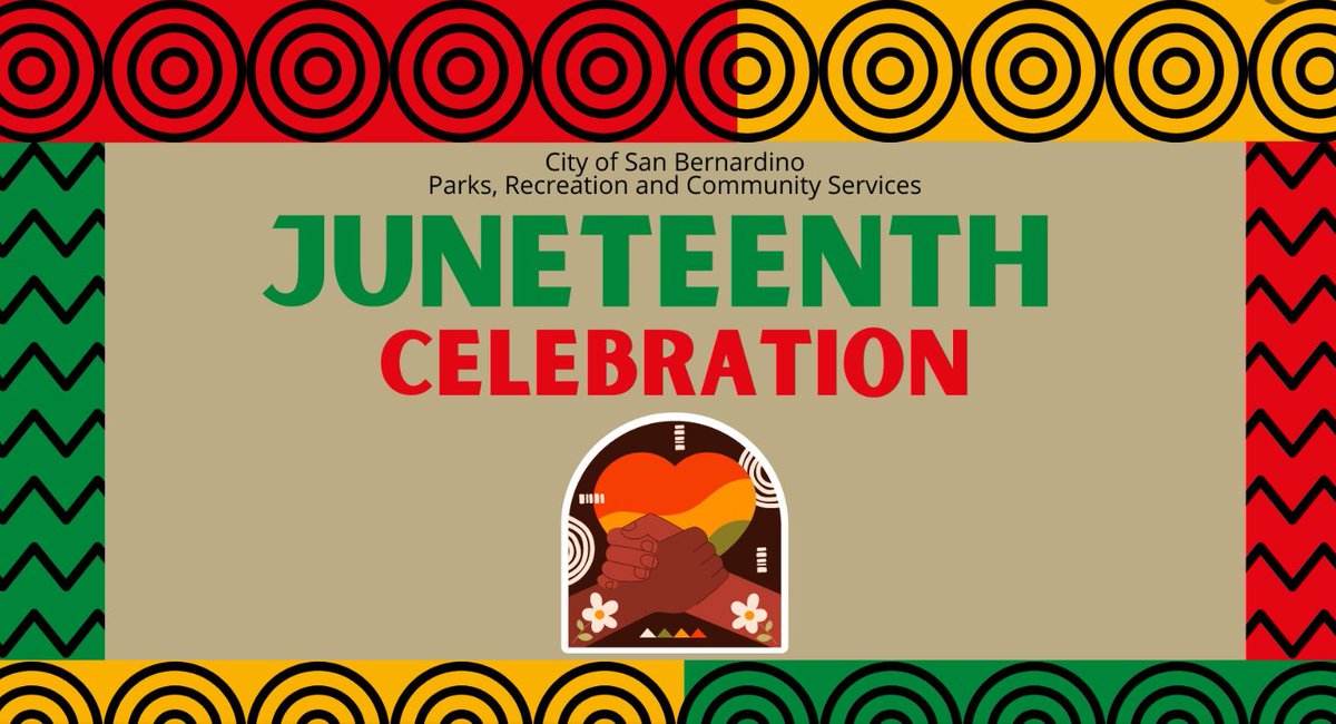 Join City of San Bernardino Parks, Recreation &amp; Community Services Department at your local Community Center to celebrate Juneteenth! For more information, call (909) 384-5233.