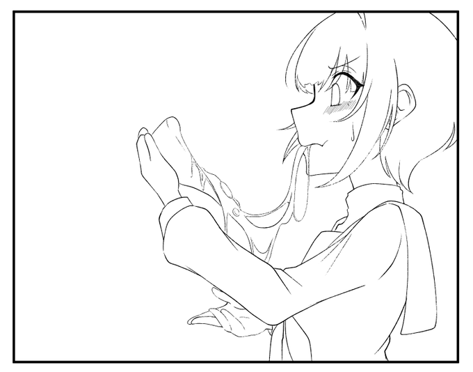 便乗58日目
ピザを食べる千夜ちゃん 線画
#100日チャレンジ 