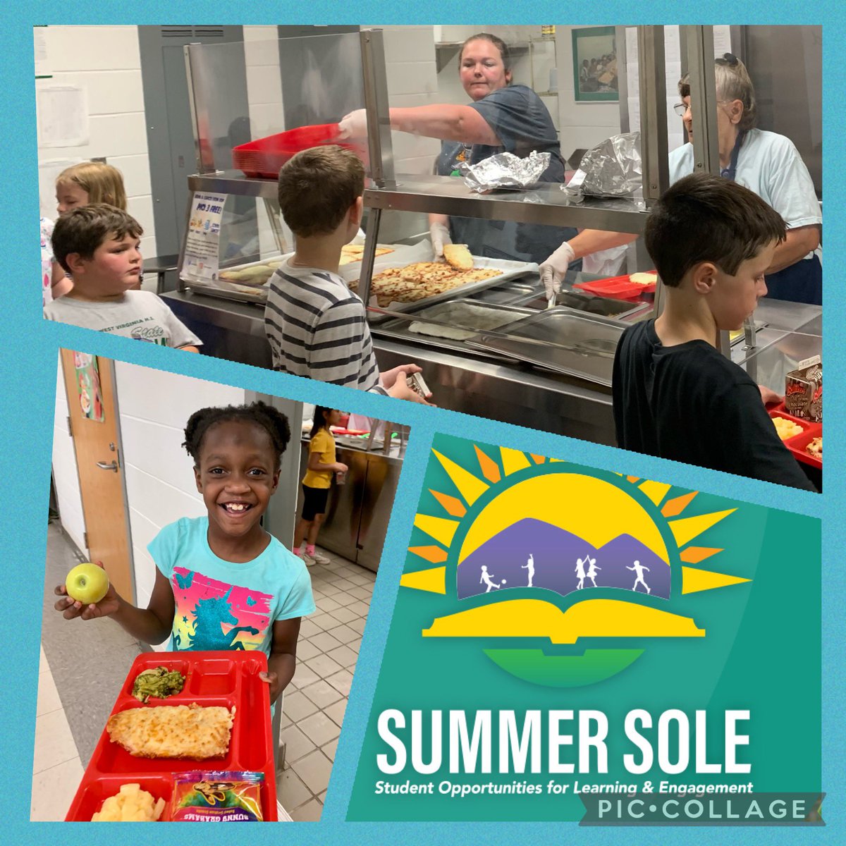 Our Dynamic Duo in the kitchen, Jessica and Elaine, serve our students a fabulous lunch during #SummerSOLEWV. Pizza, broccoli, pineapple tidbits, Graham crackers, and an apple are fueling our afternoon of learning. <a href="/BCSFoodNFit/">BCSFoodNFit</a> <a href="/BerkCoSchoolsWV/">Berkeley Co. Schools</a>
