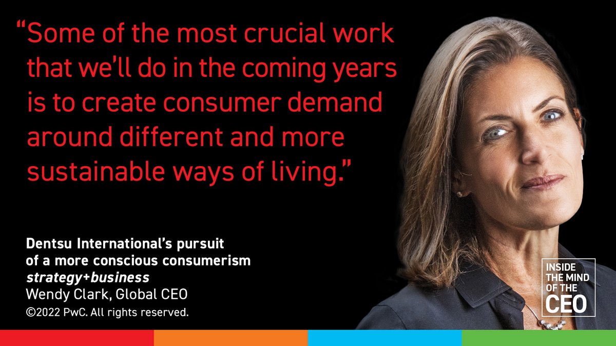 Global CEO of <a href="/dentsuintl/">123</a> Wendy Clark explains why her industry must play a critical role in shaping consumer behavior to encourage conscious consumption. Read the interview: sb.stratbz.to/Dentsu  #ESG #consciousconsumerism