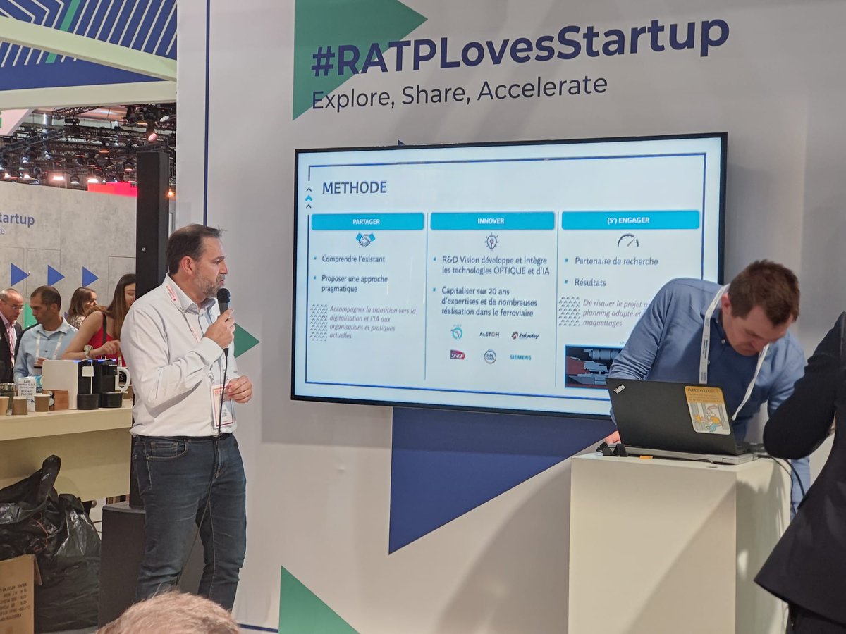 Présentation Arnaud Susset ce matin sur #vivatech du projet de recherche collaborative avec la <a href="/RATPgroup/">RATP Group</a>  sur les frotteurs #vivatech #ratp #rdvision#maintenance #prédictive #3D #IA #intelligenceartificielle #ferroviaire
rd-vision.com