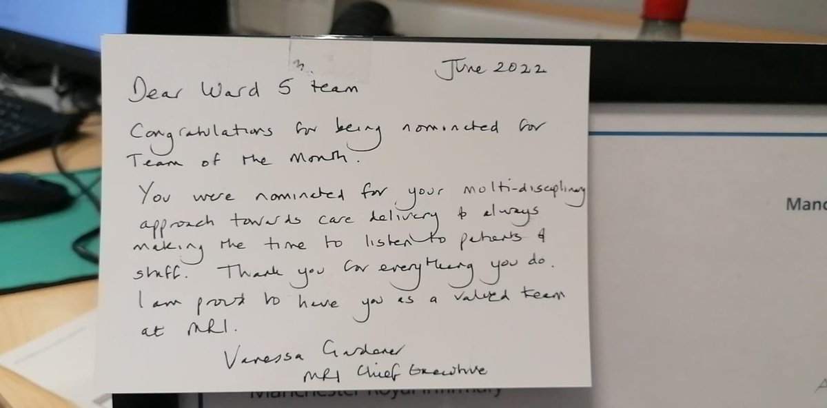 Ward 6 # Care of Elderly (@ward5_elderly) on Twitter photo Feel so happy to be recognised for the team work. Well done and congratulations to my team. Keep up the good work as always <a href="/dawnpike20/">Dawn Pike (RN)</a> <a href="/VGardener6/">Vanessa Gardener</a> <a href="/MFT_MRI/">Manchester Royal Infirmary</a> <a href="/MosesBrighty/">Brighty Moses</a> <a href="/SeemaSimon10/">Seema Simon</a> Feel so happy to be recognised for the team work. Well done and congratulations to my team. Keep up the good work as always <a href="/dawnpike20/">Dawn Pike (RN)</a> <a href="/VGardener6/">Vanessa Gardener</a> <a href="/MFT_MRI/">Manchester Royal Infirmary</a> <a href="/MosesBrighty/">Brighty Moses</a> <a href="/SeemaSimon10/">Seema Simon</a>