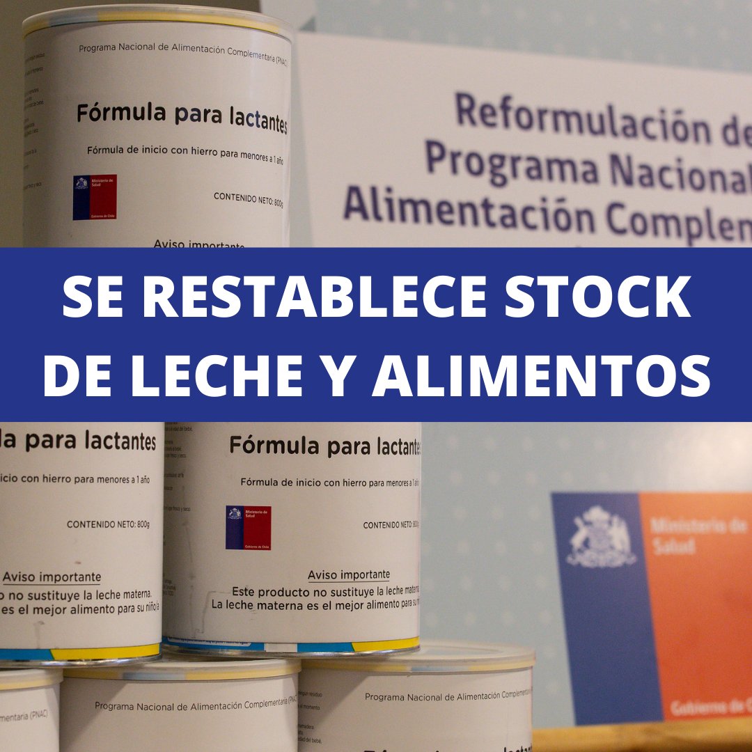 Estimadas vecinas y vecinos informamos que se restableció el abastecimiento de #leche y #alimentos por parte del Ministerio de Salud.
Desde los #CESFAM de la comuna se pondrán en contacto con las personas que no pudieron retirar estos productos.