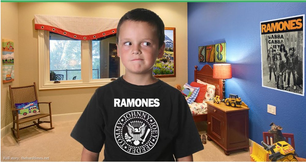 REALpunknews's tweet photo. Fourth-Grader Already Listening to the Ramones at Eighth-Grade Level https://t.co/5im6cxDnwe https://t.co/rVtfJtfbbs