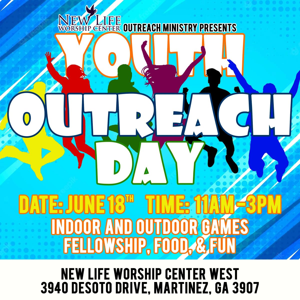 nlwconline's tweet photo. New Life's Outreach and Youth Departments are hosting a beautiful event THIS SATURDAY! From 11 a.m. - 3 p.m. at our West Campus, join us for Youth Outreach Day! Bring your children out for food, fun and games. We look forward to seeing you there. https://t.co/pWqc3P4A5v