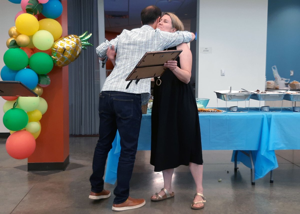 CaldwellGso's tweet photo. Our Board hosted a staff lunch during last week's post-year planning time. Those not returning for 2022-23 in attendance received a framed print of the school painted by William Mangum. The departing staff combined for 169 years of service to Caldwell families. Thank you! https://t.co/ZHTtnktut4