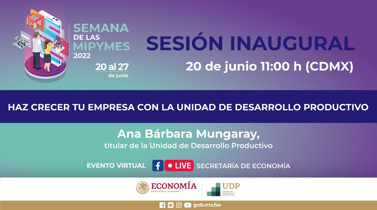 SE_mx's tweet photo. ¡Forma parte de la #SemanaDeLasMIPYMES 2022!

Conoce las herramientas que la Secretaría de Economía tiene para que hagas crecer tu #MIPYME.

🗓️20 de junio
⏰11:00 h (CDMX)
💻https://t.co/aWvLUmp4KJ https://t.co/qowSxXV7vd