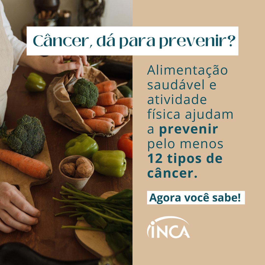 actbr's tweet photo. Uma nova campanha do INCA destaca que pelo menos 12 tipos de câncer estão associados ao consumo de álcool, excesso de peso, consumo de carnes processadas e inatividade física. https://t.co/qmk0j78qss