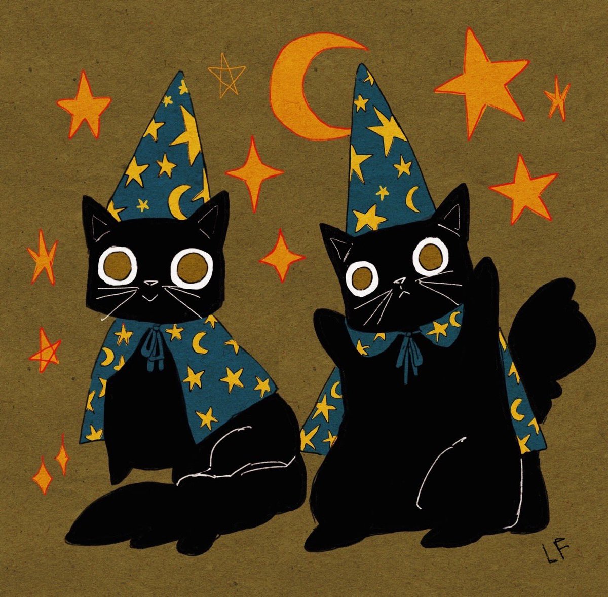 star (symbol) cat black cat no humans hat crescent sitting  illustration images