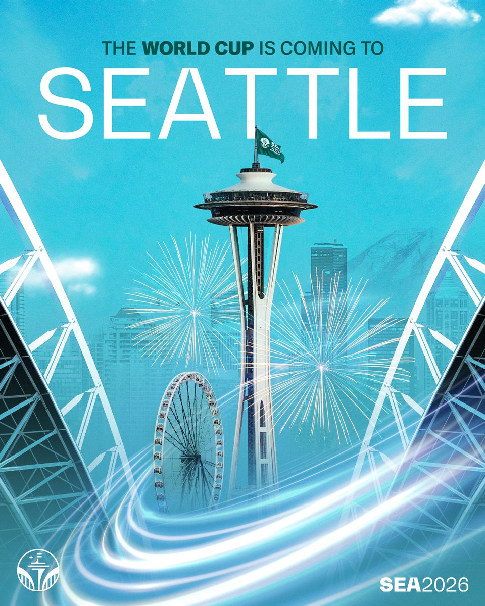 FWC26Seattle's tweet image. BREAKING NEWS | Seattle named a host city for @FIFAWorldCup 2026! #sea2026 #SeattleIsReady