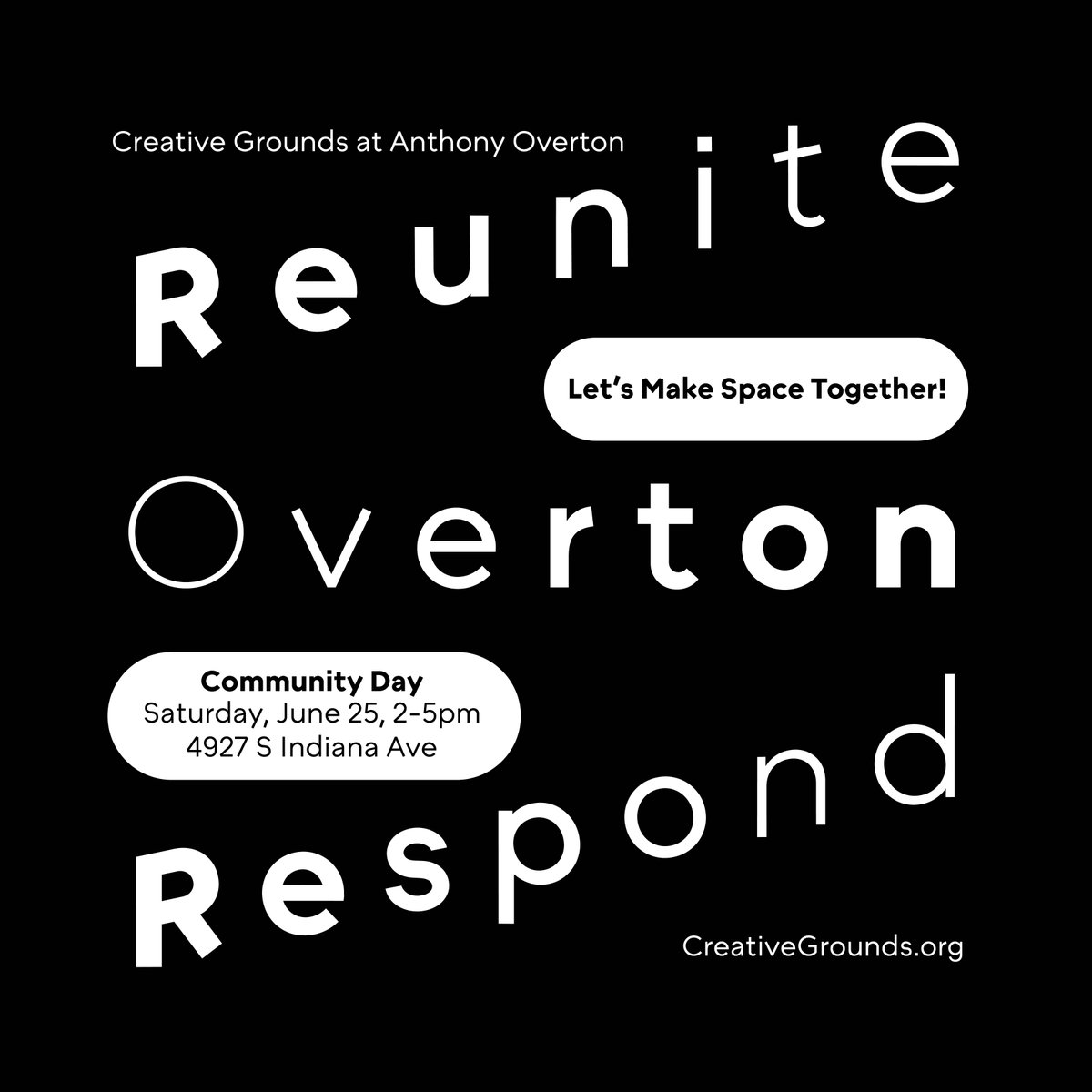 borderless_MXUS's tweet photo. Join us on SATURDAY, JUNE 25, 2-5pm to kick off our Community Days!
There are multiple ways of getting involved at Overton this Summer!
Overton Center for Excellence
4927 S Indiana Ave
#CreativeGrounds #Bronzeville https://t.co/LZi7KBb5mq