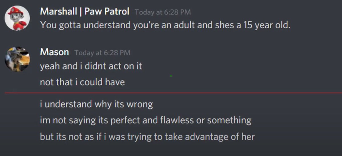 BlueBrave1's tweet photo. @DearLadyMaria @BOT_Valley1 @imkatt_ in that checkmate video, mason hasnt denied being an adult and accepted it by saying "yeah and i didnt act on it" so many ppl assumed he is an adult. https://t.co/6cMFqJjQZp