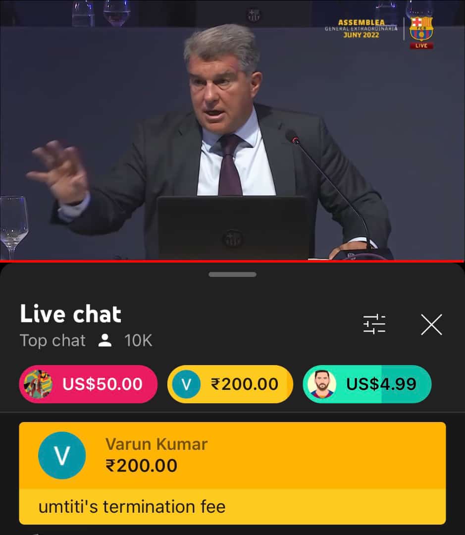 malonejr__'s tweet photo. @clinicalkai Someone just donated 200 rupees to release Umtiti to create more space at the back for Kounde😭 https://t.co/IxyeEkH1ok