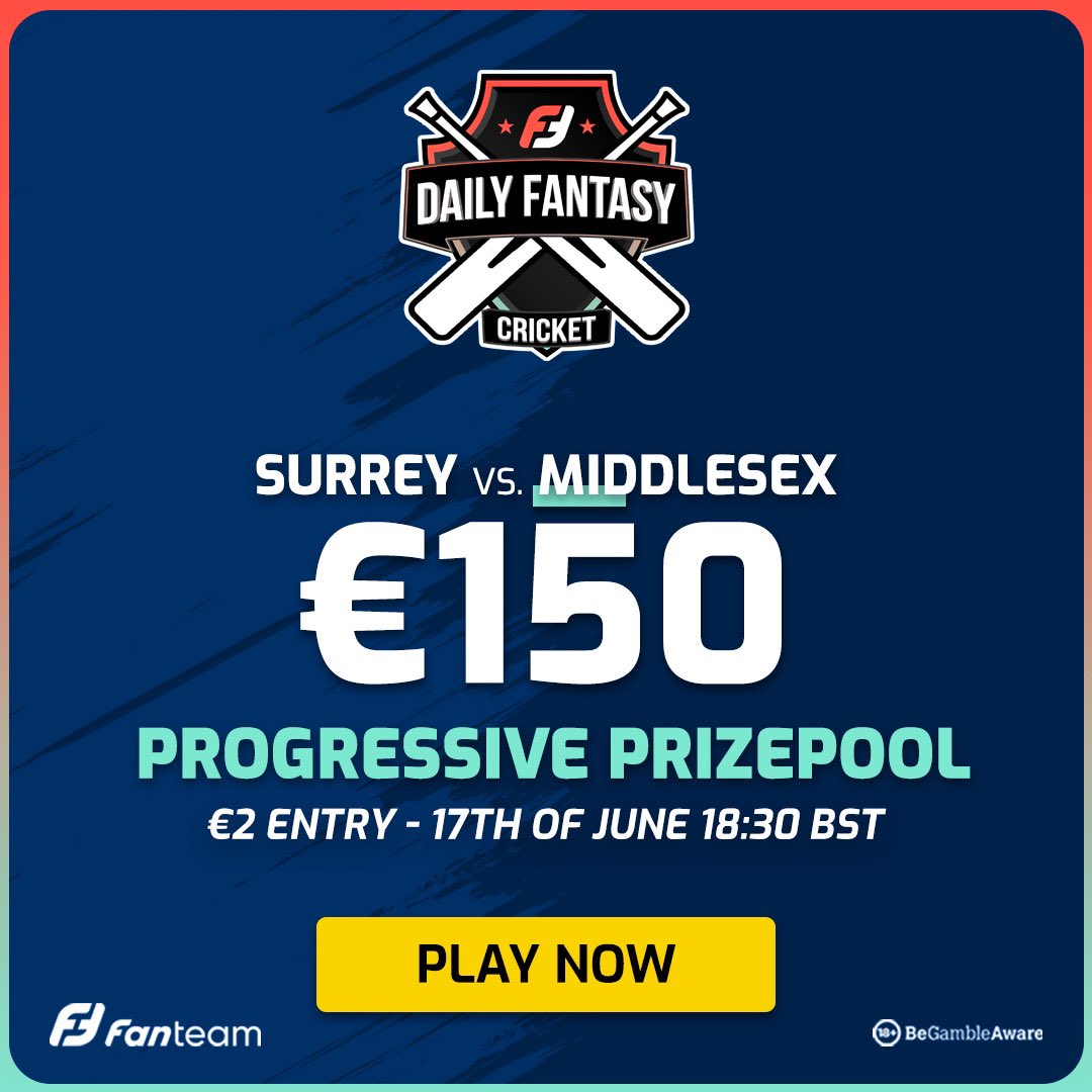 FanTeamCricket's tweet photo. #vitalityblast 🏏

Hello, Cricket fans. We have Surrey taking on Middlesex in T20 action  

Surrey 🆚 Middlesex

📅 18:30 BST start
💶 €2 entry
🎁 €150 prizepool 

▶️ https://t.co/UGJhWjAsRF…

#vitalityblast #CricketTwitter https://t.co/gAv4yRGKM1