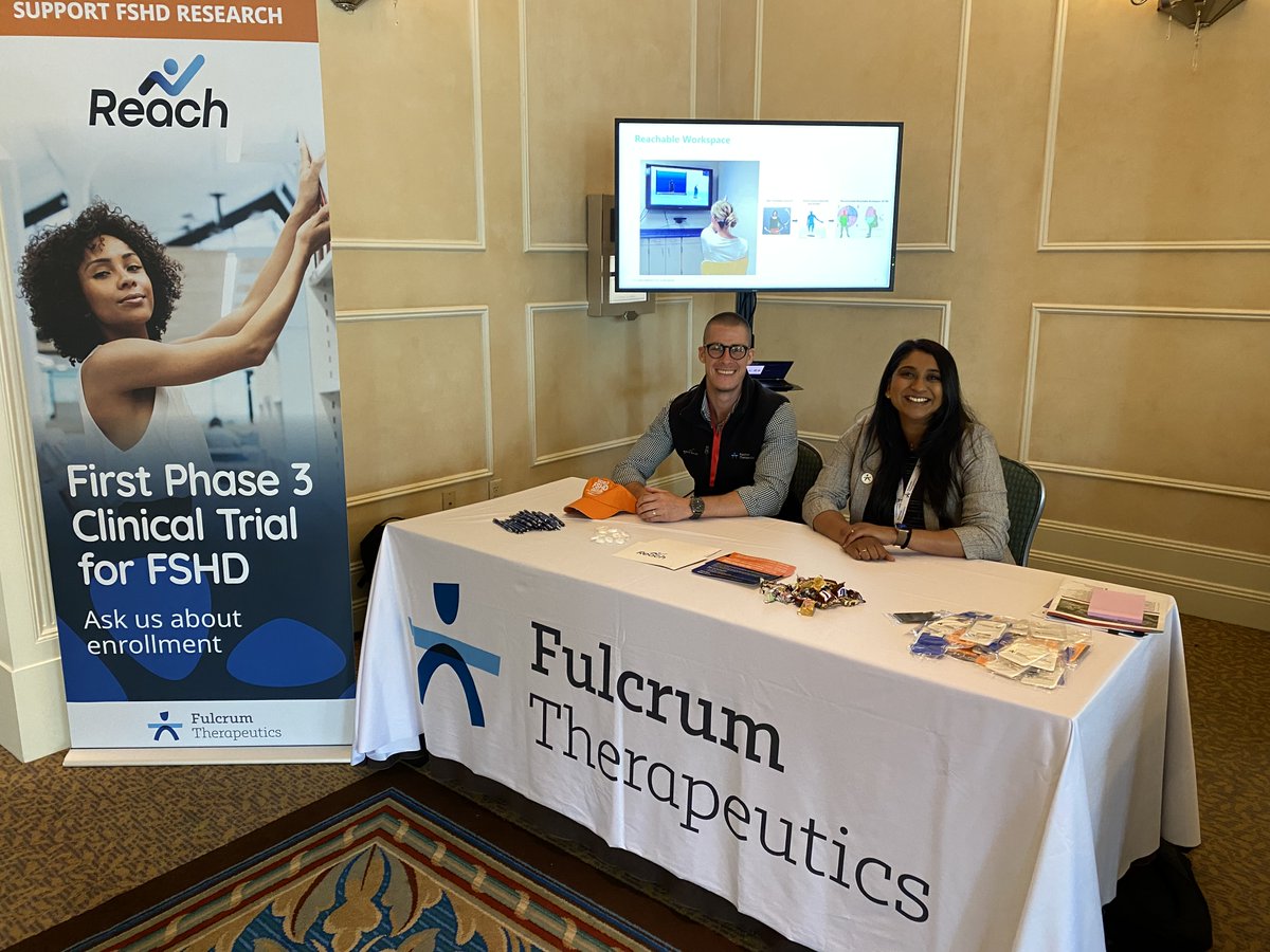 FulcrumTx's tweet photo. The #FULCrew is grateful to be engaging with the FSHD community at the @FSHDSociety's 29th Annual International Research Congress. We will be here until Sunday so make sure to stop by our table to say hello! https://t.co/QUROhoLX1a