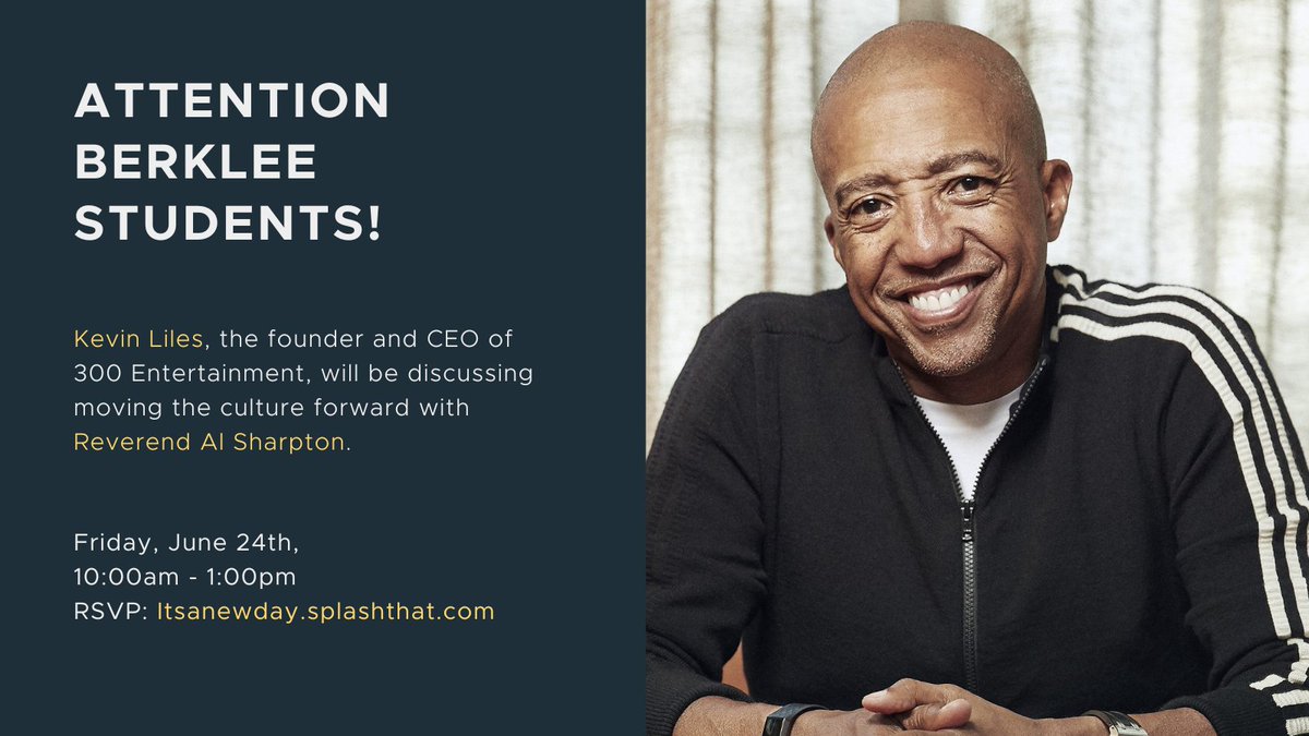 BerkleeMBM's tweet photo. @TheRevAl in conversation with @KevinLiles1 in NYC about Juneteenth, Black Music Month and moving Culture forward. Don't forget to RSVP on https://t.co/8gWBRJPzdO https://t.co/xJau9AUKJJ