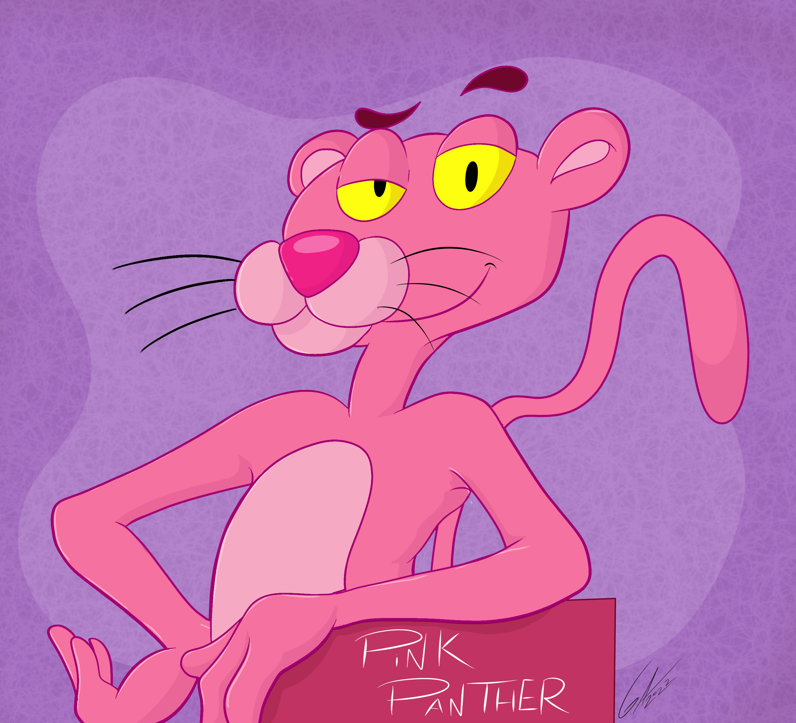 pink panther drawing