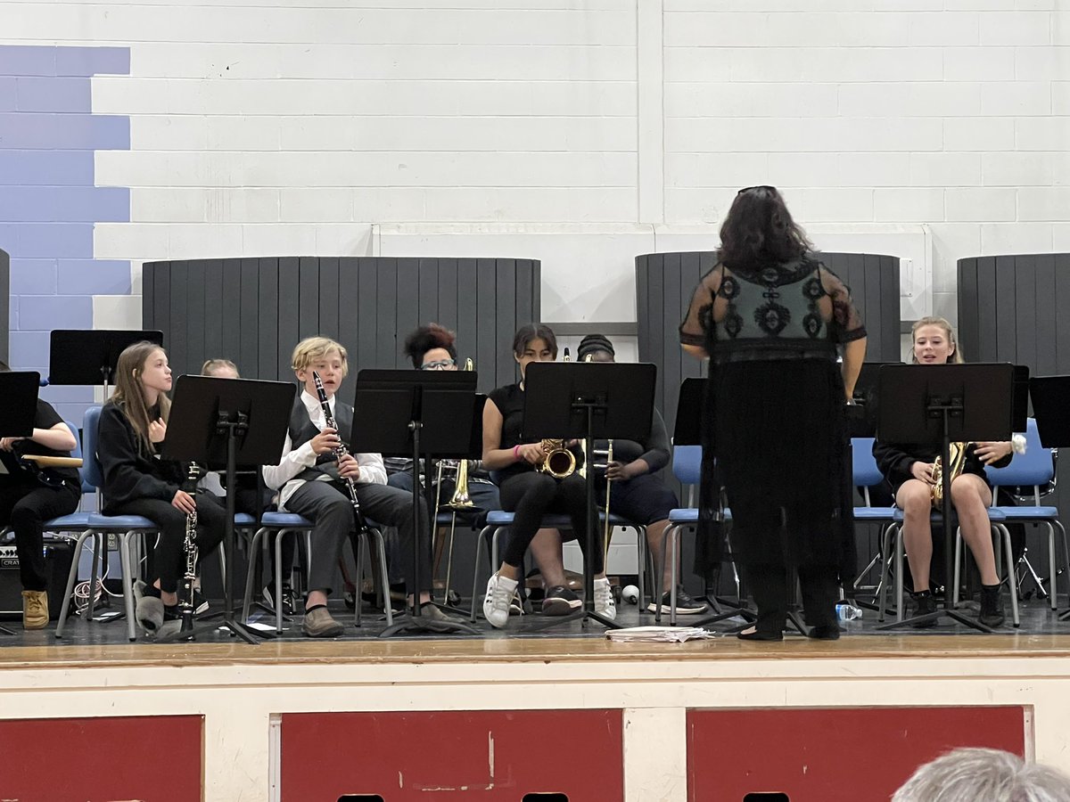 Being serenaded by the grade 6 band with students from @HumberPark @bellprk and @NelsonWhynder. They all rocked out!