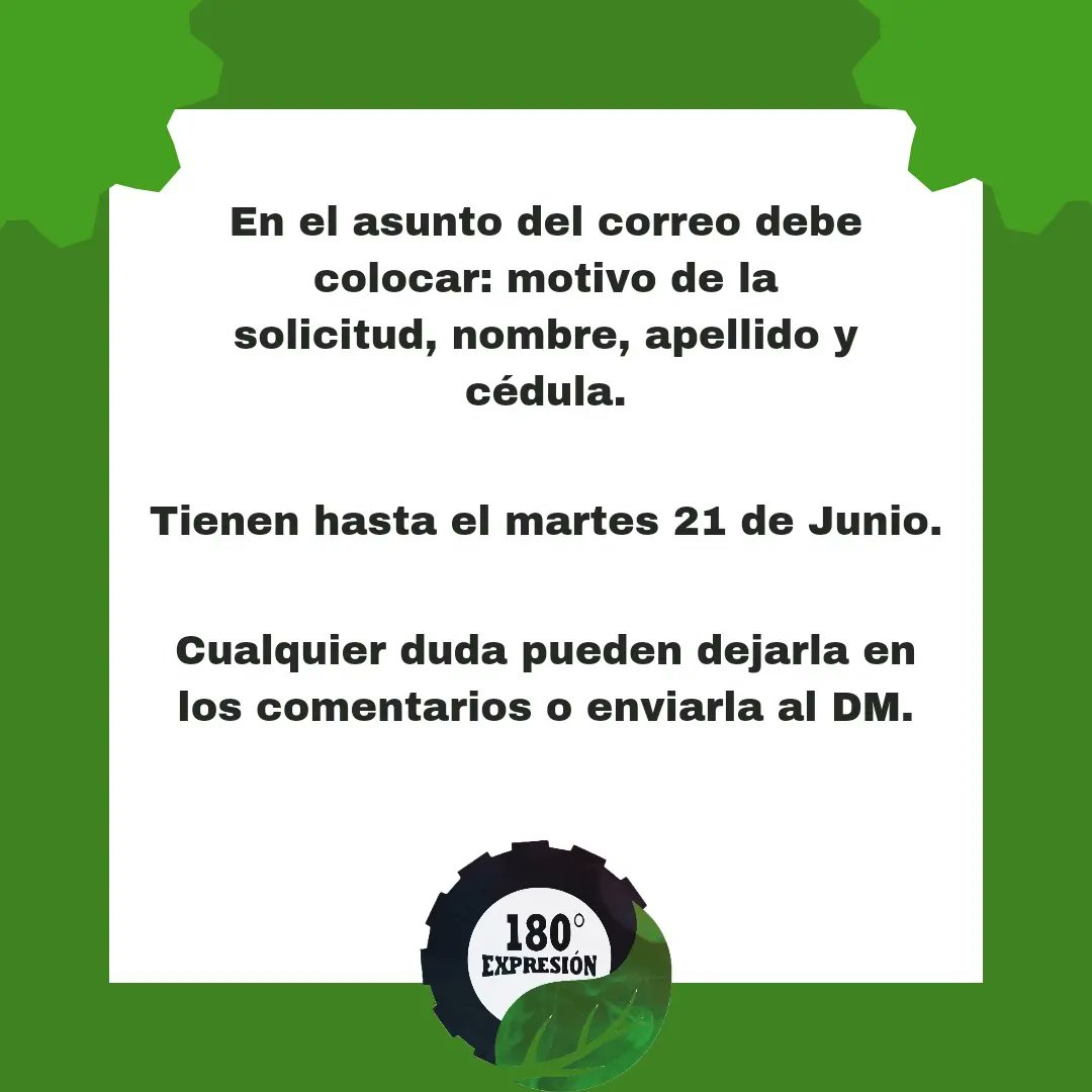 Expresion_180's tweet photo. 📍Para los estudiantes del #NucleoCaguaUCV 

Aquellos estudiantes que deseen solicitar traslado a Caracas o cambio de carrera tienen hasta el martes 21 de Junio para enviar los documentos solicitados al correo de la profesora Zagui Soret.

#E180 https://t.co/0zrbUaBou9