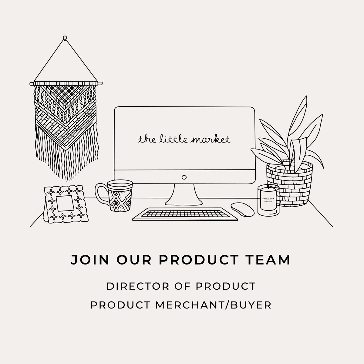We’re hiring! We’re looking for a Director of Product and a Product Merchant / Buyer. Ethically sourced and artisan-made, The Little Market’s products are truly one-of-a-kind. Apply and learn about all open positions: bit.ly/3MOhF9a