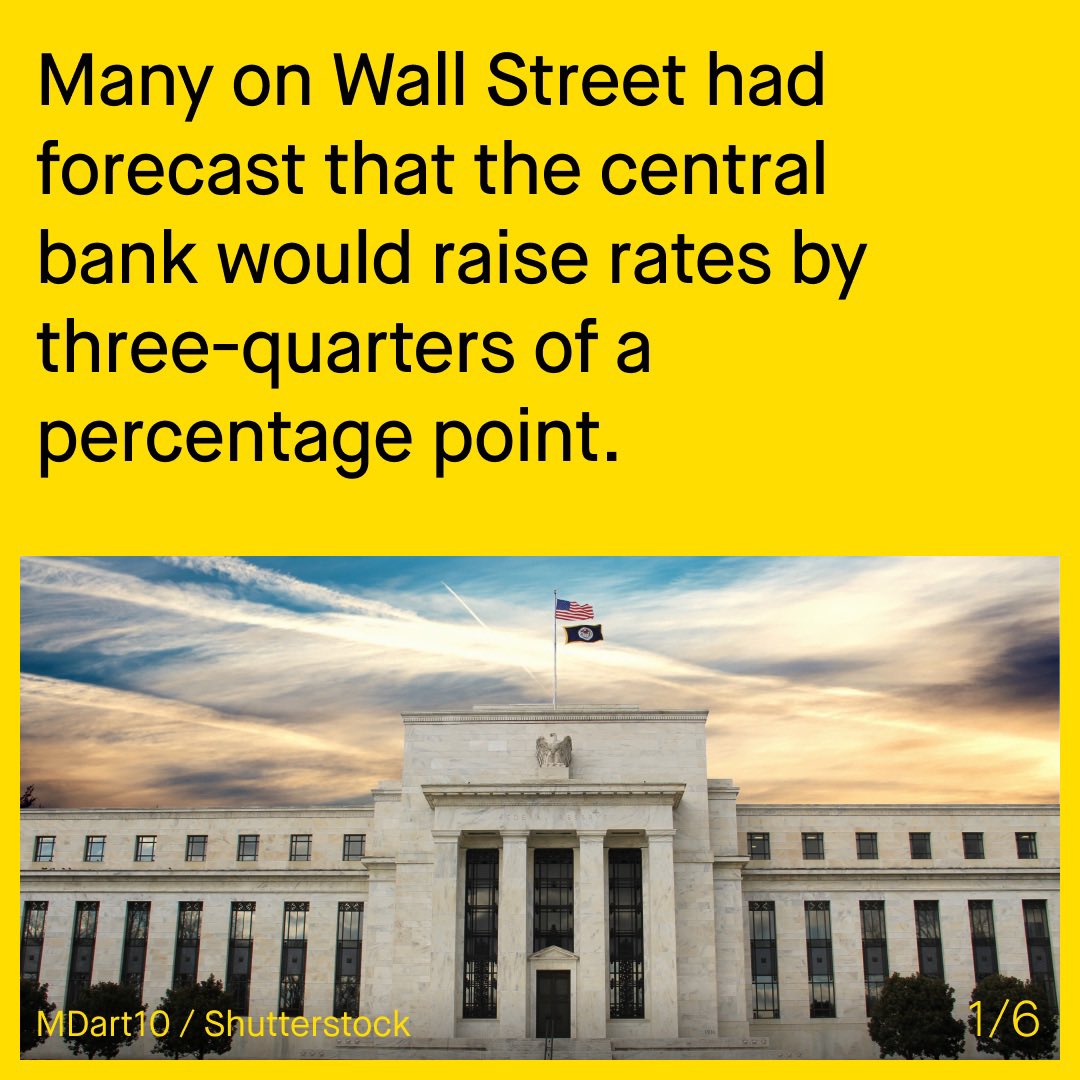 SherwoodSnacks's tweet photo. All eyes are on the Fed’s rate-hike decision — it raised interest by three-quarters of a percentage point to try to tame sticky #flation. https://t.co/KmOXs3k8mD