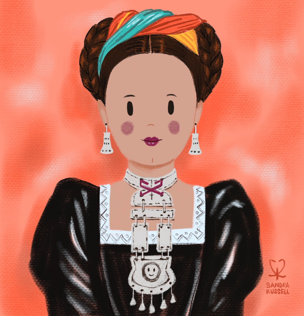SandRussellArt's tweet photo. My #DigitalIllustration version using @Procreate of @StudioTeaBreak’s #PortraitChallenge of Maria Izquierdo’s Self Portrait, painted in 1946.
👩🏻🧡🤍
#colour_collective #PortlandOrange #AliceBlue #sketch https://t.co/M1RNHCAW4f