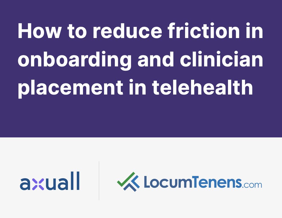 Axuall (@axuallproof) on Twitter photo #Telehealth is here to stay!
Learn more about how Axuall and <a href="/LocumTenens_com/">LocumTenens.com</a> are partnering together to reduce friction in onboarding and #clinician placement in telehealth! bit.ly/3MS1nME #Telehealth is here to stay!
Learn more about how Axuall and <a href="/LocumTenens_com/">LocumTenens.com</a> are partnering together to reduce friction in onboarding and #clinician placement in telehealth! bit.ly/3MS1nME