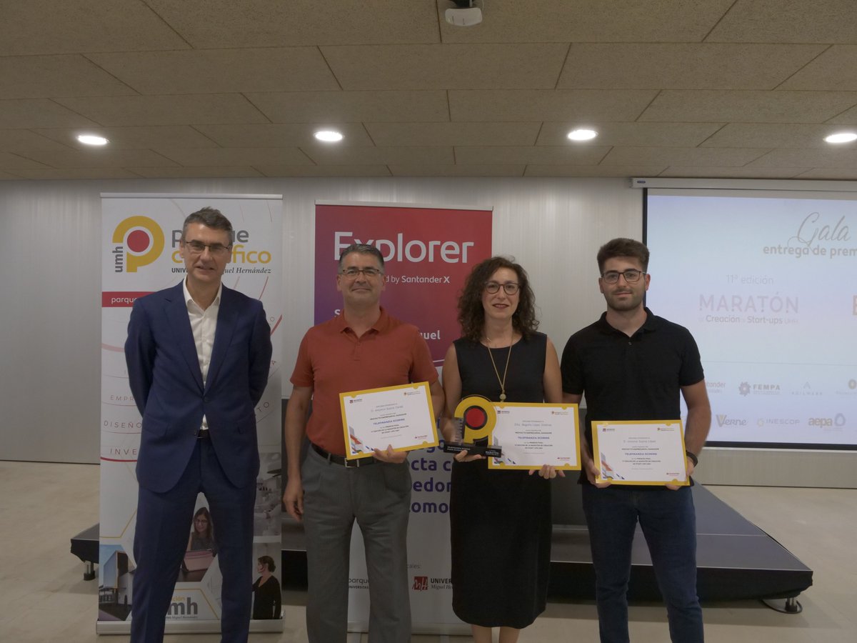 <a href="/ExplorerByX/">Santander X Explorer</a> <a href="/RectorUMH/">RectorUMH</a> <a href="/UniversidadMH/">UMH</a> @SantanderUni @GVAinnova <a href="/VerneGroup/">Verne Technology Group</a> <a href="/FEMPAlicante/">FEMPA</a> <a href="/aepa1/">aepa</a> <a href="/AgilmarkAntonio/">AGILMARK</a> <a href="/PlanetaHuerto/">PlanetaHuerto</a> @teralco <a href="/GrupoLevantina/">Grupo Levantina</a> <a href="/InescopTech/">Inescop</a> <a href="/anaesclapez7/">Ana Esclapez</a> <a href="/IdiomasUMH/">Centro de Idiomas UMH</a> <a href="/blockiure/">Blockiure</a> Y el segundo turno de premiados por el @SantanderUni es para Anum, Influyeros y <a href="/telefinanzia/">TeleFinanzia Scoring</a>.

¡Enhorabuena y a seguir creciendo! 🏆

#MaratónUMH #Emprendimiento